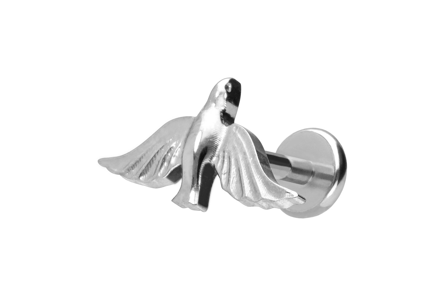 Titan Labret Piercing mit Push Fit TAUBE